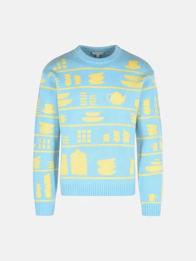 Jw Anderson Light Blue Wool Sweater In Blue