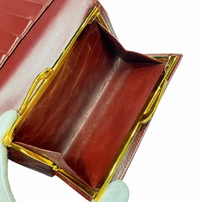 Pre-owned Cartier Must Bordeaux White Leather Coin Purse/coin Case ()