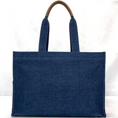 Pre-owned Celine Blue Denim Leather Tote Bag ()