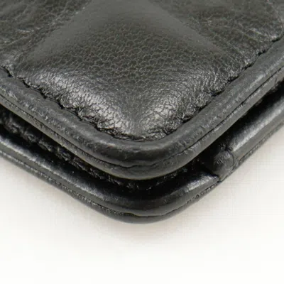 Pre-owned Chanel Black Leather Long Wallet (bi-fold) ()