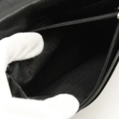 Pre-owned Chanel Black Leather Long Wallet (bi-fold) ()