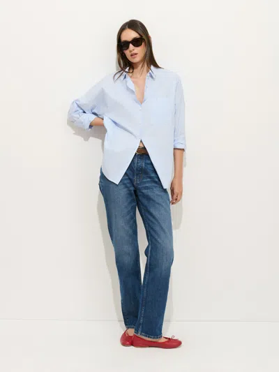 Alex Mill Jo Shirt In Cotton Poplin In Blue