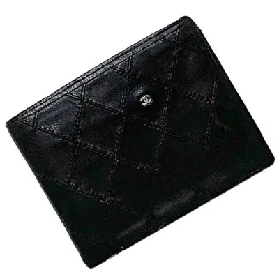 Pre-owned Chanel Black Leather Wallet (bi-fold) ()