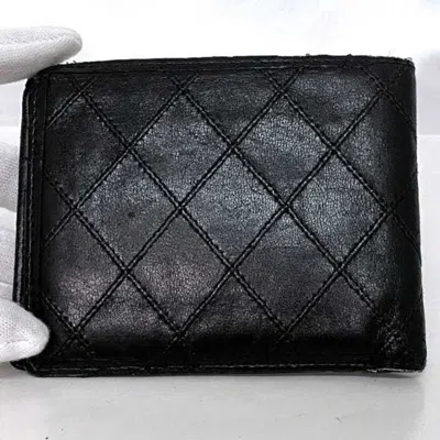 Pre-owned Chanel Black Leather Wallet (bi-fold) ()