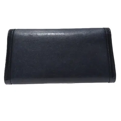 Pre-owned Chanel Black Navy Leather Coin Purse/coin Case () In Multi