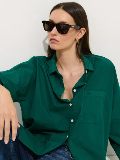 Alex Mill Jo Shirt In Cotton Poplin In Green