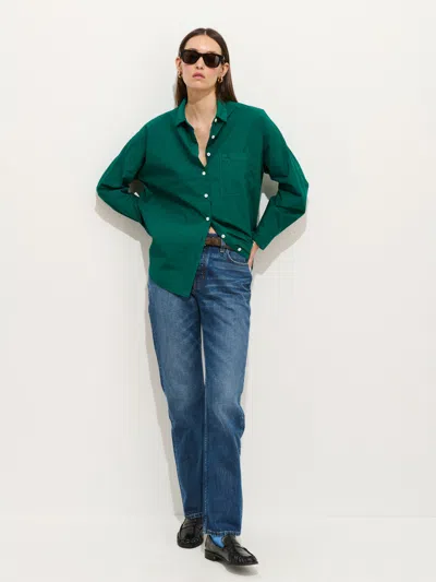 Alex Mill Jo Shirt In Cotton Poplin In Green