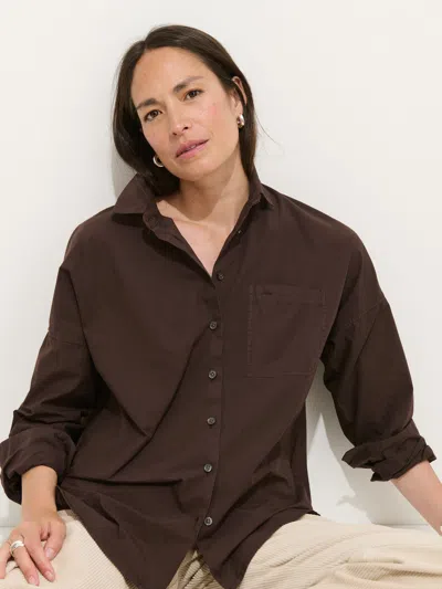 Alex Mill Jo Shirt In Cotton Poplin In Burgundy