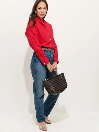 Alex Mill Jo Shirt In Cotton Poplin In Red