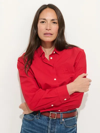 Alex Mill Jo Shirt In Cotton Poplin In Red