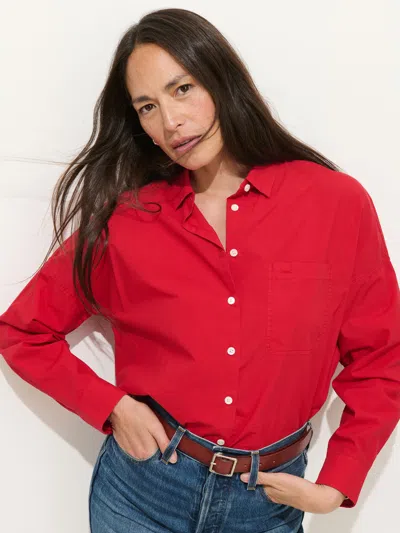 Alex Mill Jo Shirt In Cotton Poplin In Red