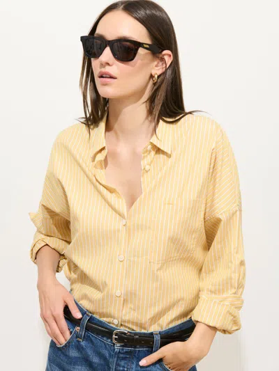 Alex Mill Jo Striped Shirt In Cotton Poplin In Yellow