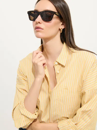 Alex Mill Jo Striped Shirt In Cotton Poplin In Yellow