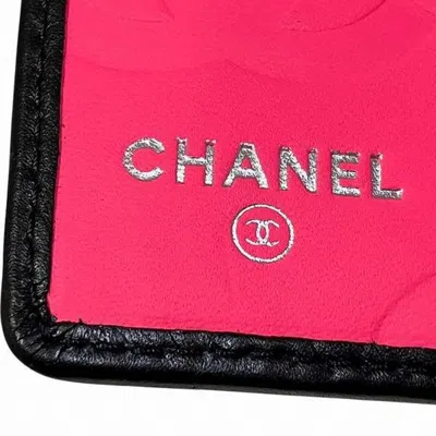 Pre-owned Chanel Black Pink Leather Long Wallet (bi-fold) () In Multi