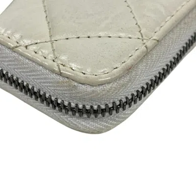 Pre-owned Chanel Black White Leather Coin Purse/coin Case () In Multi