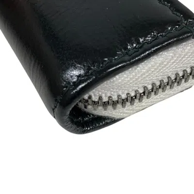 Pre-owned Chanel Black White Leather Coin Purse/coin Case () In Multi