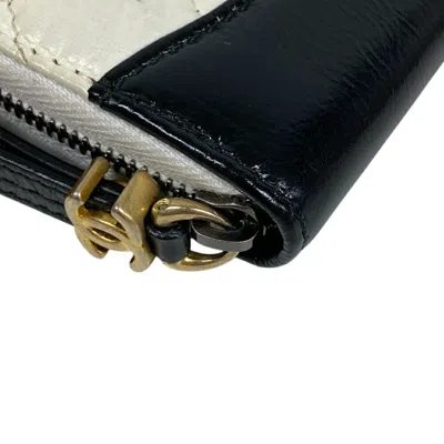 Pre-owned Chanel Black White Leather Coin Purse/coin Case () In Multi