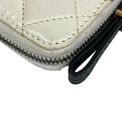 Pre-owned Chanel Black White Leather Coin Purse/coin Case () In Multi