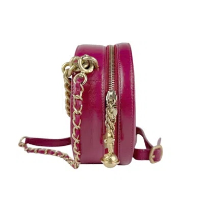 Pre-owned Chanel Bordeaux Gold Leather Metal Handbag Shoulder Bag ()