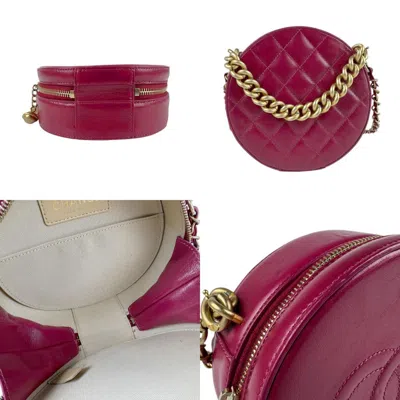 Pre-owned Chanel Bordeaux Gold Leather Metal Handbag Shoulder Bag ()