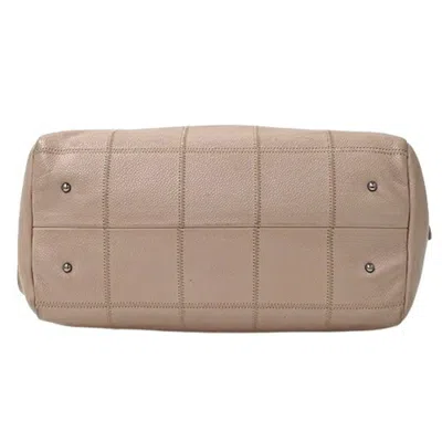 Pre-owned Chanel Chocolate Bar Pink Beige Grained Calfskin Handbag Tote Bag ()