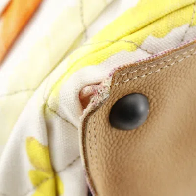 Pre-owned Chanel Multi-color White Canvas Tote Bag ()