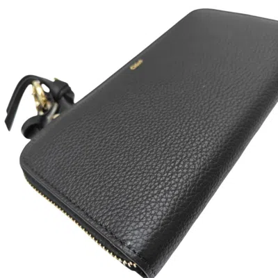 Pre-owned Chloé Black Leather Long Wallet (bi-fold) ()