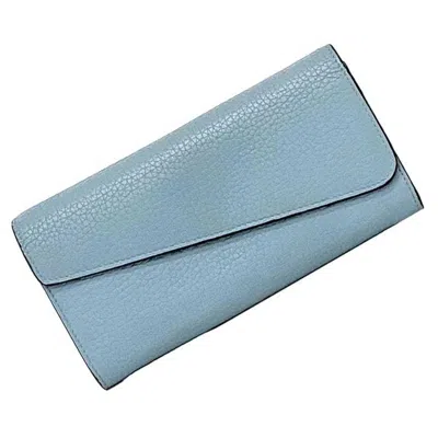 Pre-owned Dior Christian  Light Blue Leather Long Wallet (bi-fold) ()