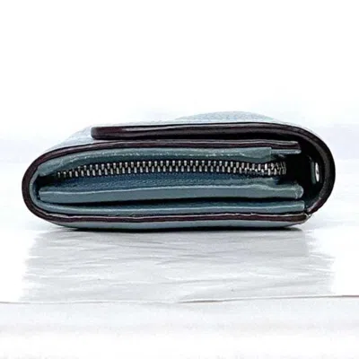 Pre-owned Dior Christian  Light Blue Leather Long Wallet (bi-fold) ()