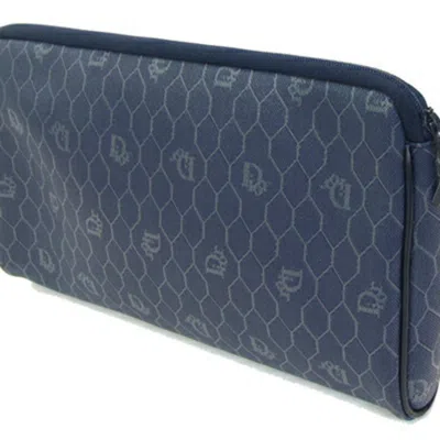 Pre-owned Dior Christian  Navy Pvc Leather Clutch Bag ()