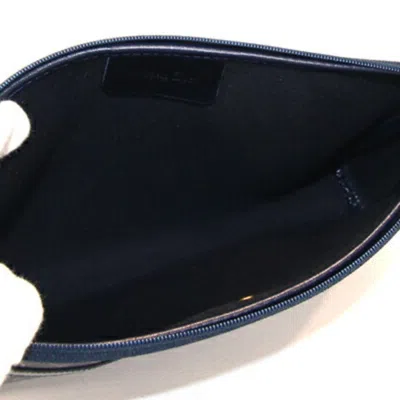Pre-owned Dior Christian  Navy Pvc Leather Clutch Bag ()