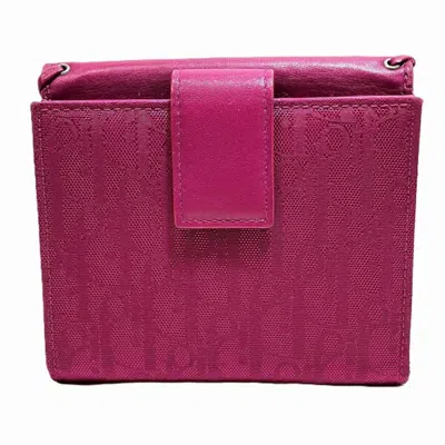 Pre-owned Dior Christian  Pink Canvas Leather Wallet (bi-fold) ()