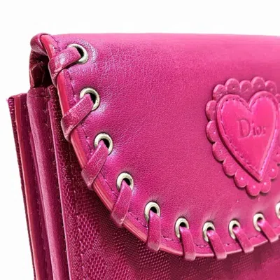 Pre-owned Dior Christian  Pink Canvas Leather Wallet (bi-fold) ()