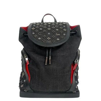 Pre-owned Christian Louboutin Black Denim Backpack ()