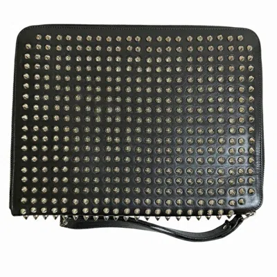 Pre-owned Christian Louboutin Black Leather Clutch Bag ()