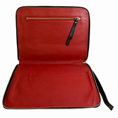 Pre-owned Christian Louboutin Black Leather Clutch Bag ()