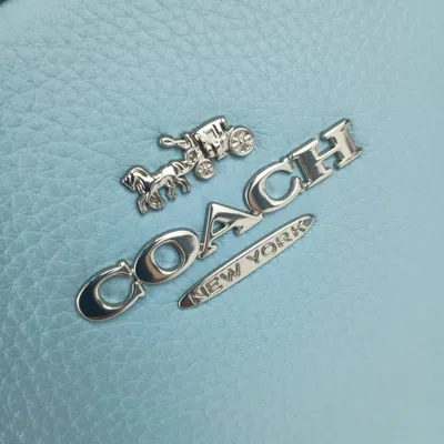 Pre-owned Coach Light Blue Leather Handbag Shoulder Bag Tote Bag ()