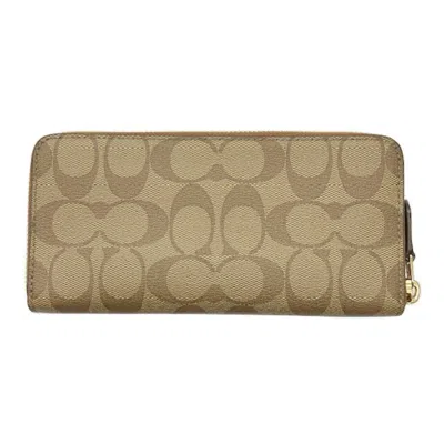 Pre-owned Coach Signature Brown Pvc Wallet (bi-fold) ()