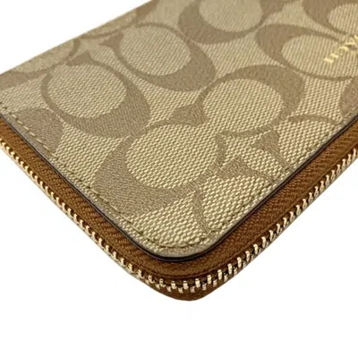 Pre-owned Coach Signature Brown Pvc Wallet (bi-fold) ()