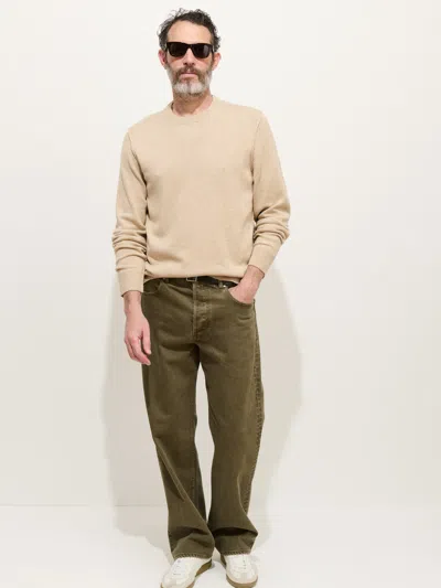 Alex Mill Reverse Seam Crew In Wool Cotton In Brown