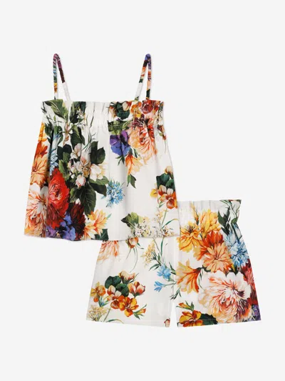 Dolce & Gabbana Floral-print Cotton Short Set In Multi