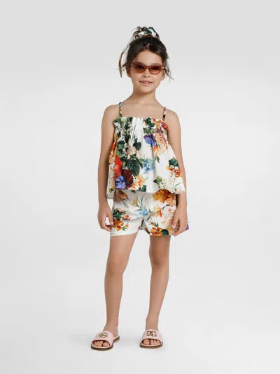 Dolce & Gabbana Floral-print Cotton Short Set In Multi