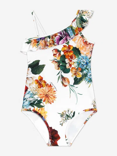 Dolce & Gabbana Floral-print Swimsuit In Multi