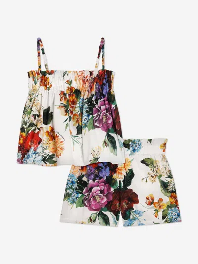 Dolce & Gabbana Floral-print Cotton Short Set In Multi