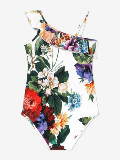 Dolce & Gabbana Floral-print Swimsuit In Multi