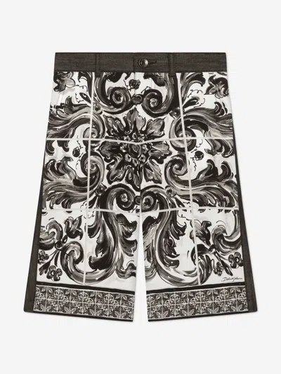 Dolce & Gabbana Maiolica-print Shorts In Black