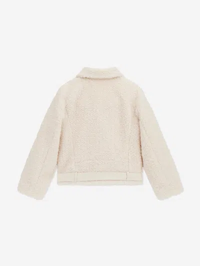 Guess Belted Teddy-texture Jacket In Neutral