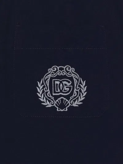 Dolce & Gabbana Logo-embroidered Shorts In Blue