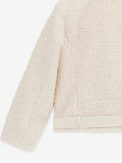 Guess Belted Teddy-texture Jacket In Neutral