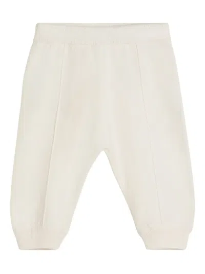 Brunello Cucinelli Cashmere Bear-embroidered Trousers In White
